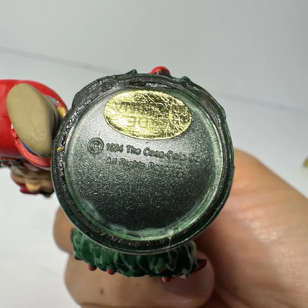 Vintage 1994 Coca-Cola Elves Opening Bottle Christmas Ornament Resin 3.75 Inch